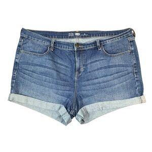 Old Navy Medium‎ Wash Semi-Fitted Jean Shorts w/ Rolled Cuffs (Size 18)